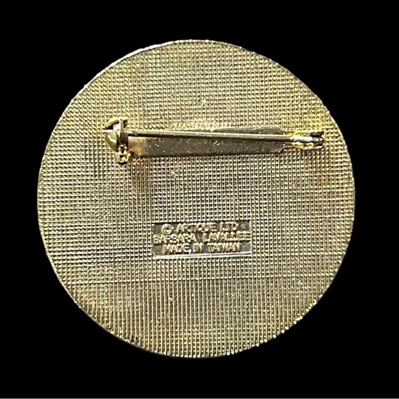 Vintage Signed Artique Barbara Lavallee Cloisonné Dancing Ladies Alaskan Brooch - Picture 5 of 5